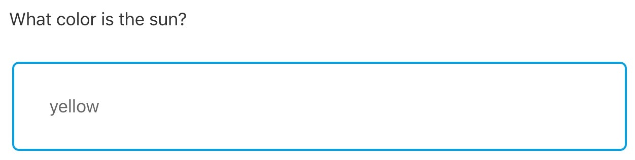 LearnDash free choice question, frontend example